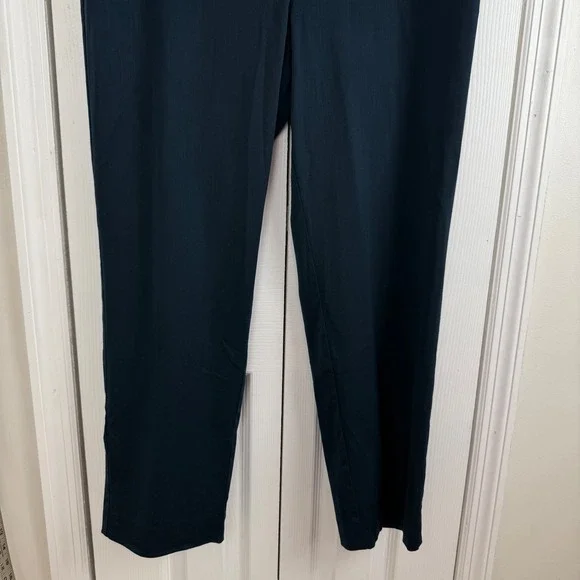 ST. JOHN Women's Size 14 Navy Blue Wool Blend Straight Leg Dress Pants Career - Picture 5 of 12